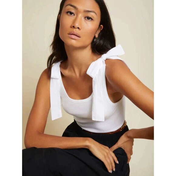 NATION LTD Tops - Nation LTD Gigi Tank with Poplin Ties ORANGE Rust Womens Size XS
